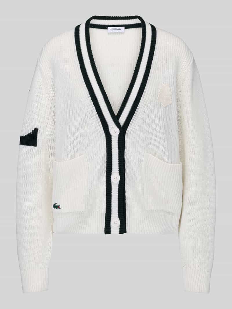 Lacoste Sport gebreid jack in relaxed fit met wol en lyocellmix