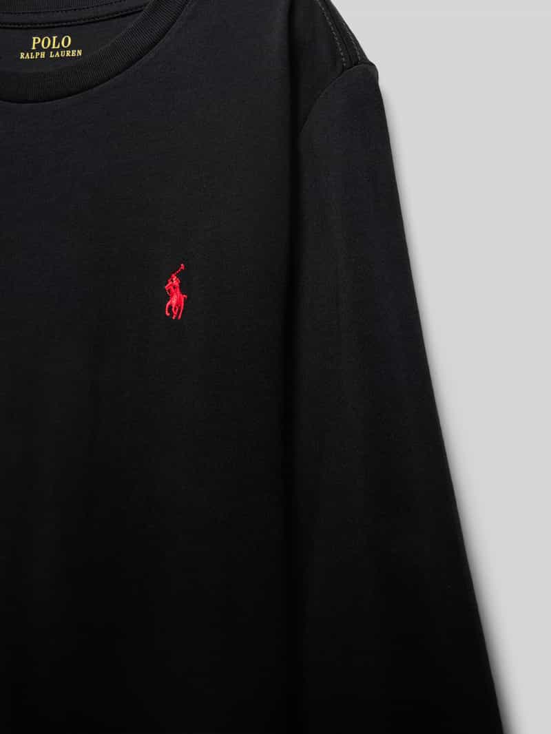 Polo Ralph Lauren Teens Shirt met lange mouwen en labelstitching