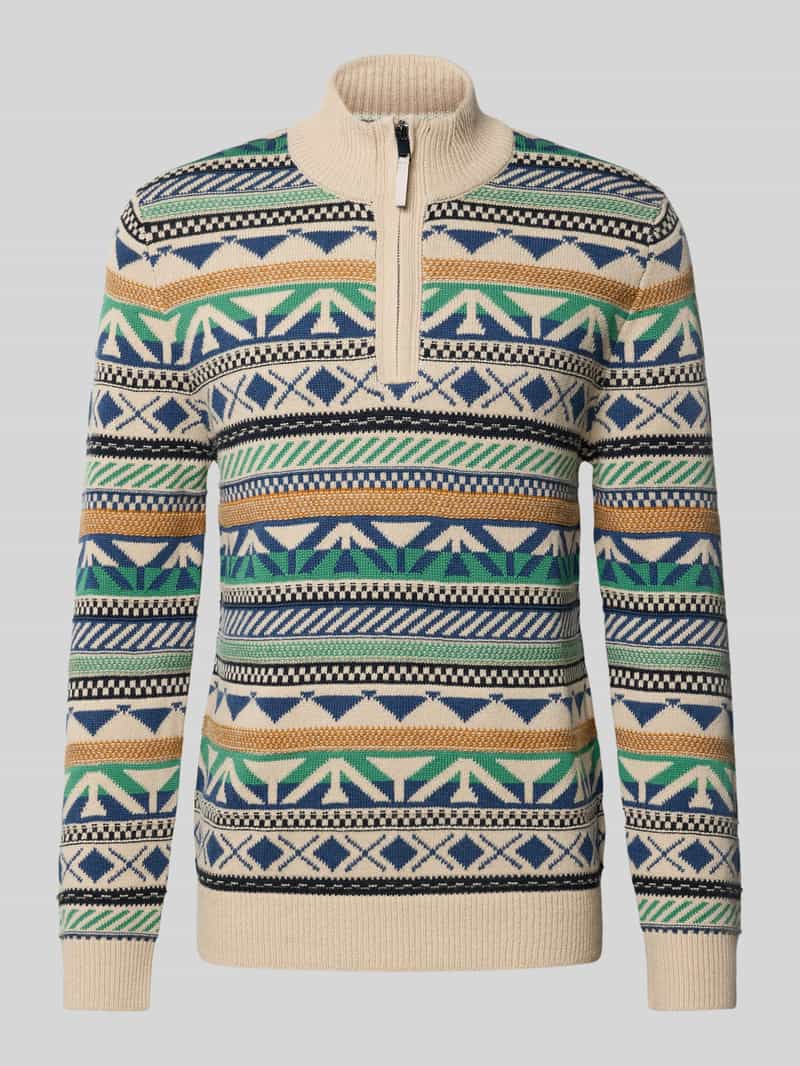 OLYMP Level Five Gebreide pullover met opstaande kraag