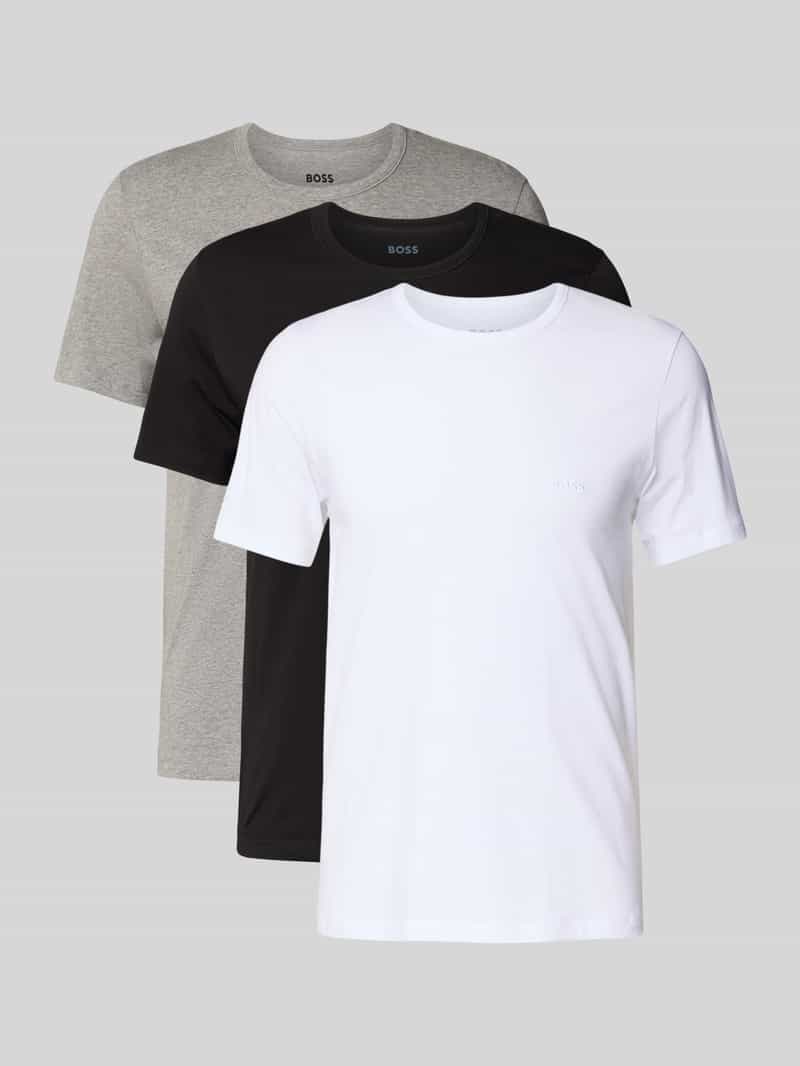 regular fit T-shirt van puur katoen model 'CLASSIC' in set van 3