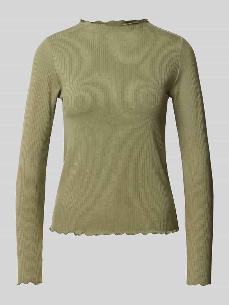Pieces Regular fit shirt met lange mouwen en zoom met ruches model 'NICCA'
