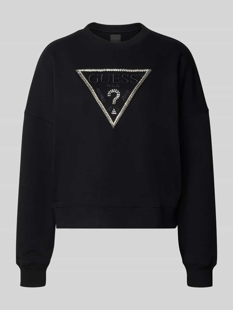 Guess Sweatshirt met logo en siersteentjes model 'RACHELE'