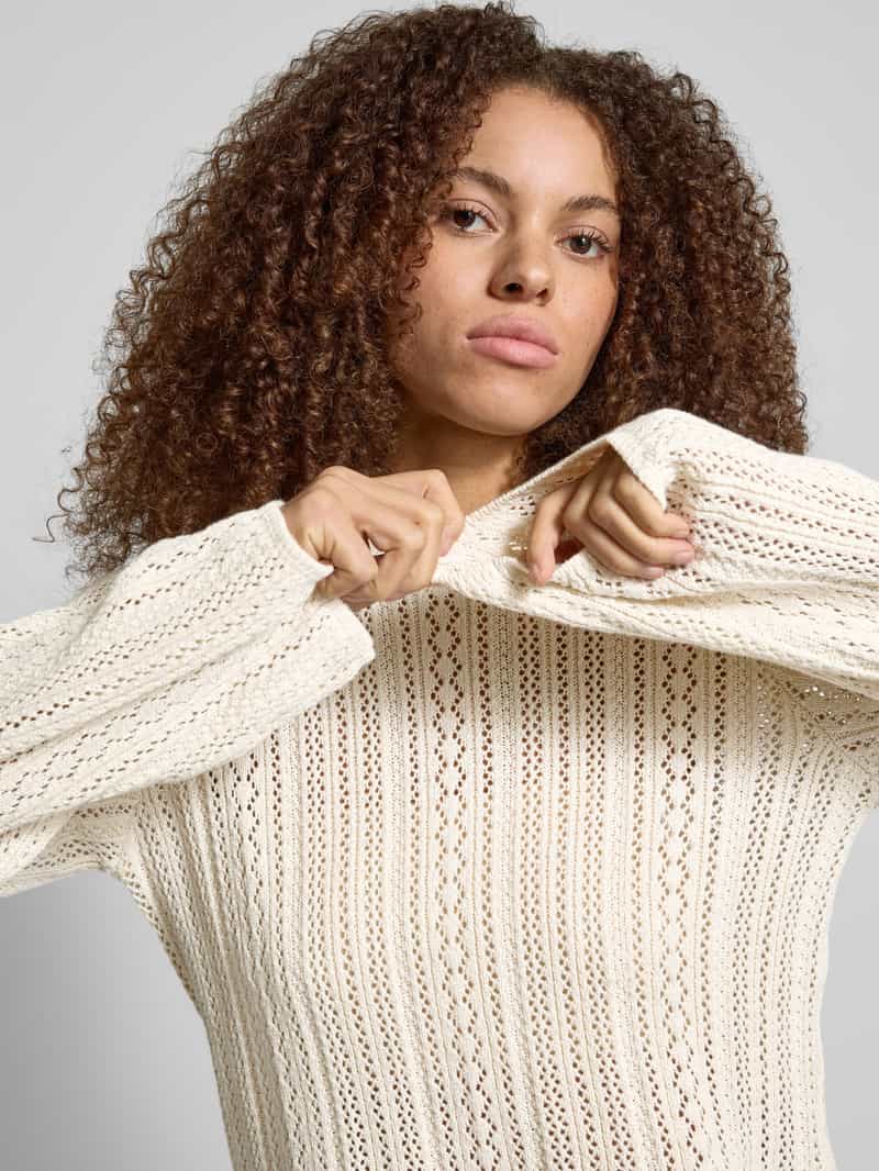 Pieces Comfort fit gebreide pullover van puur katoen model 'NUKA'