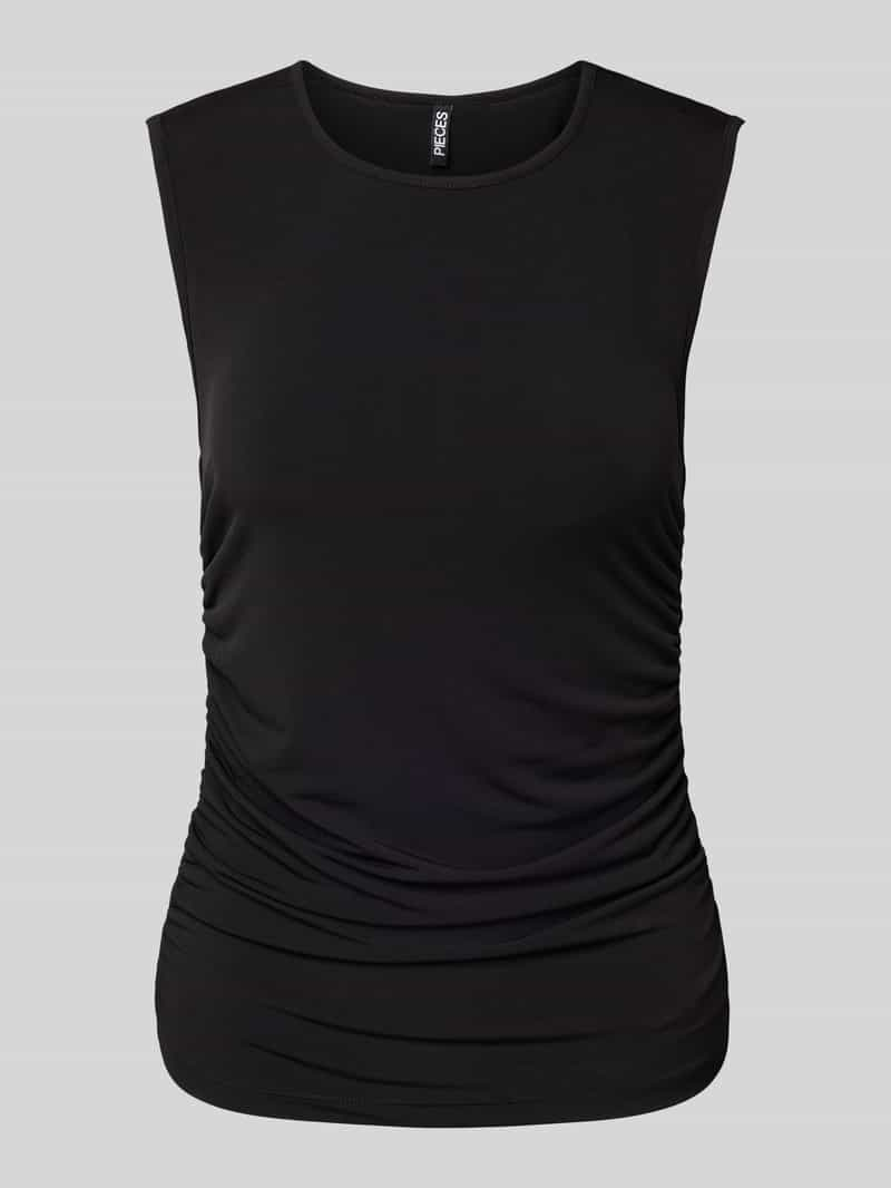 Pieces Slim fit top met plooien opzij model 'MADISON'