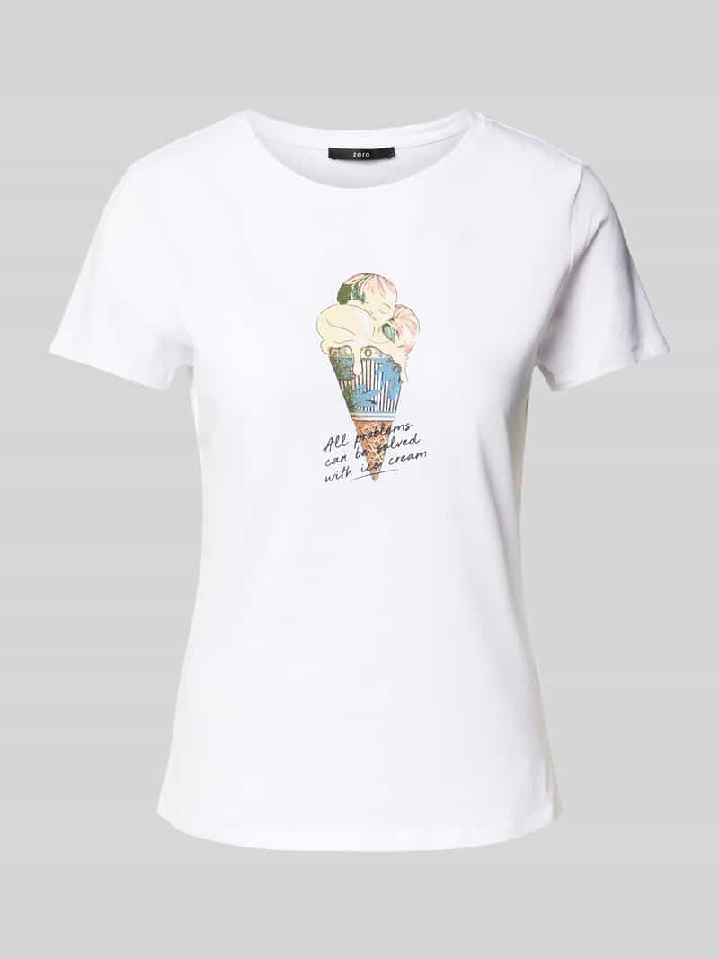 Zero T-shirt met motiefprint