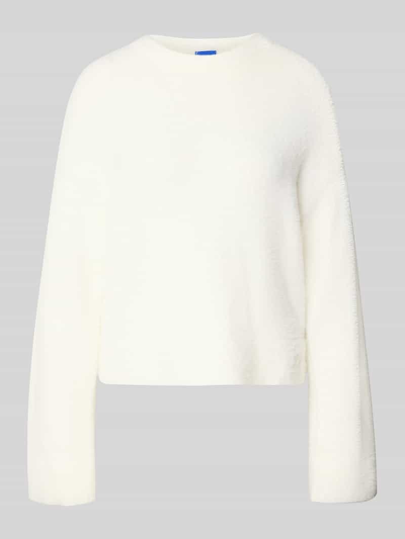 Hugo Blue Regular fit gebreide pullover met labelstitching model 'SFURRYNA'