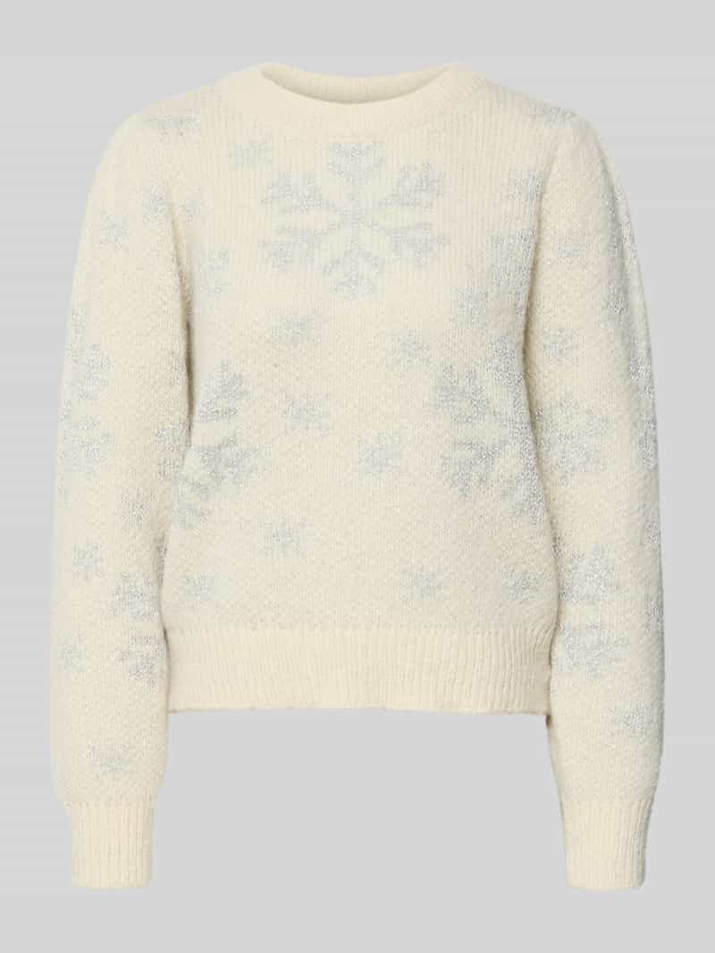 Vero Moda Regular fit kersttrui met all-over motief model 'NEWSNOWFROST'