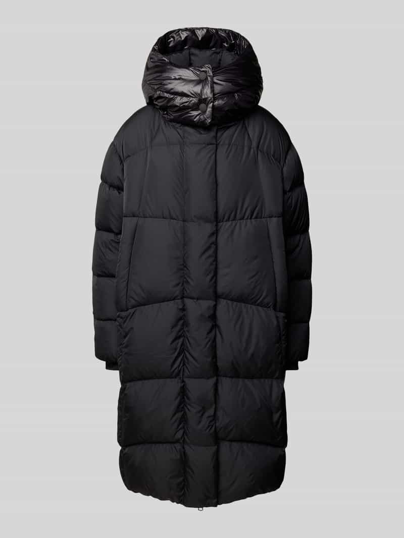 Fire + Ice Gewatteerde lange jas met capuchon model 'ANNIE'