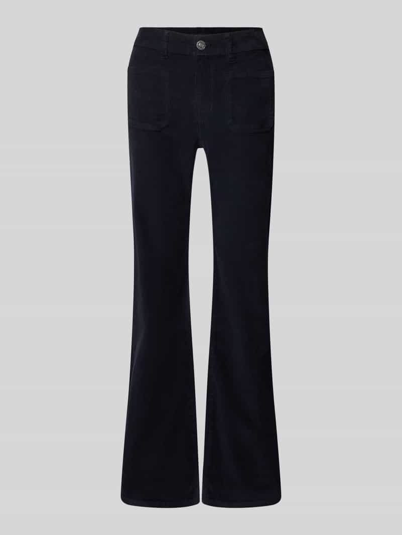 Opus Flared fit corduroy broek in ribcordlook model 'Ebbi'