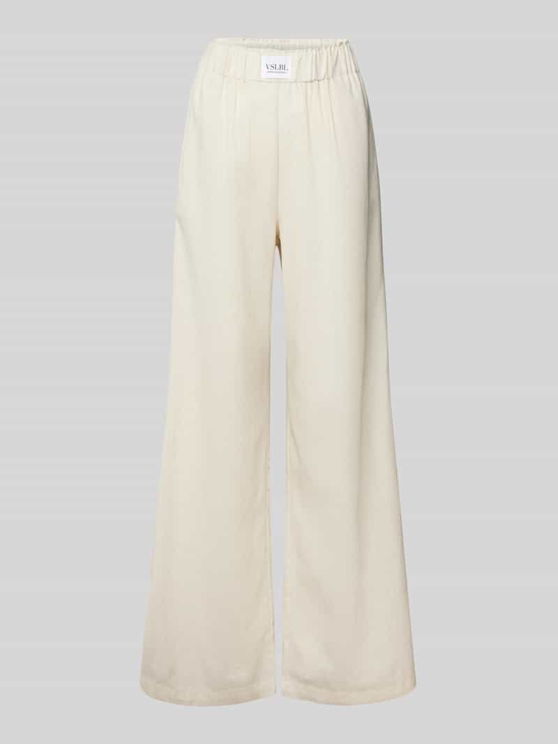 VILLA SOPHIE Wide leg linnen broek met elastische band model 'ELLA'