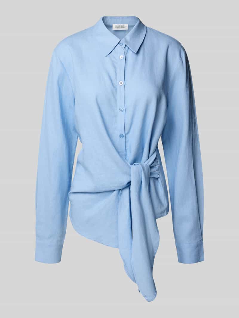 GUIDO MARIA KRETSCHMER WOMAN Slim fit linnen blouse met knoopdetail model 'MATHILDA'