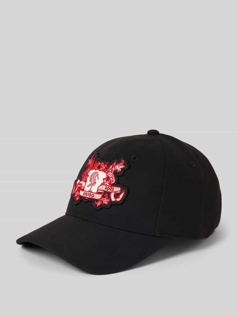 HUGO Baseballpet met labeldetail