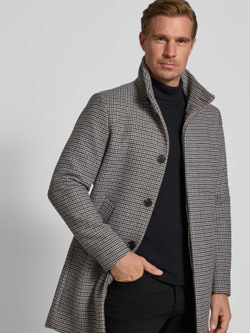 Matinique Slim fit lange jas met wol model 'HARVEY'