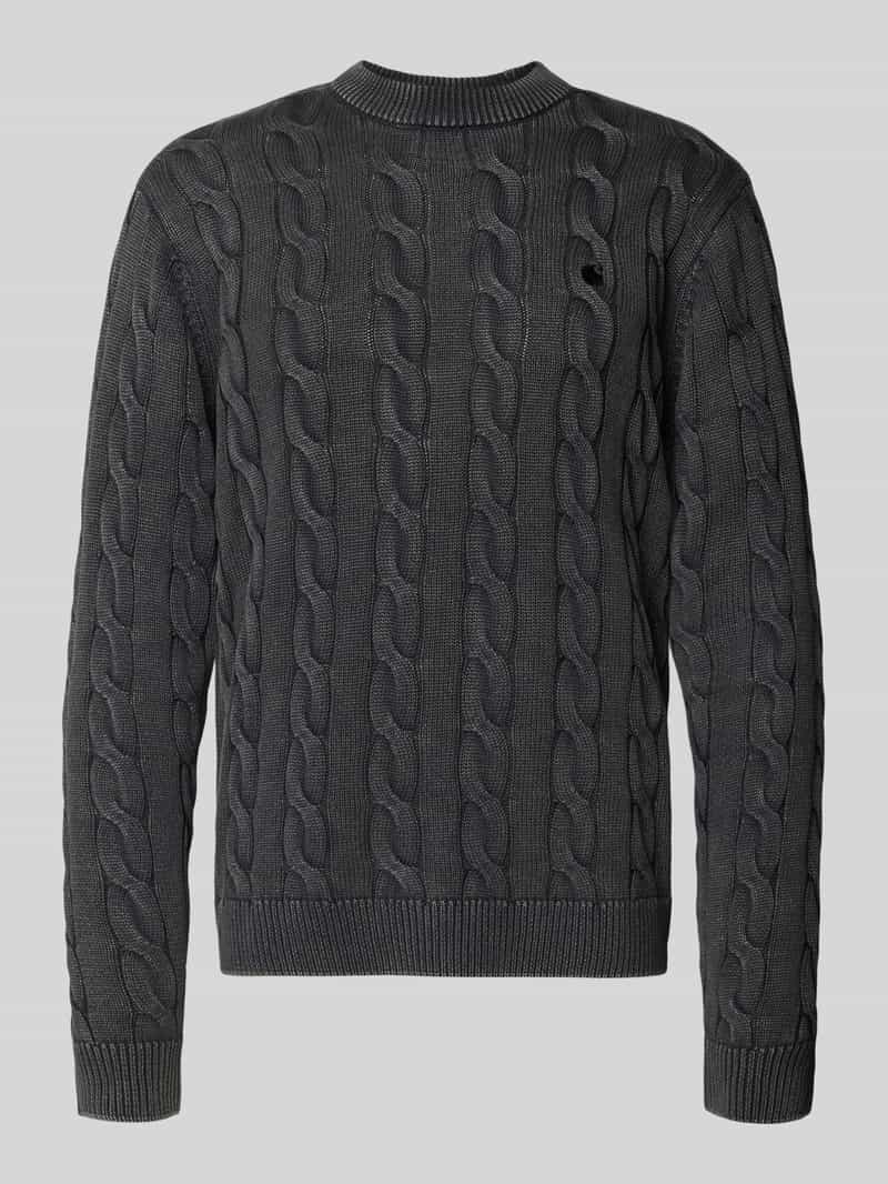 Carhartt Work In Progress Gebreide pullover met kabelpatroon en labelstitching
