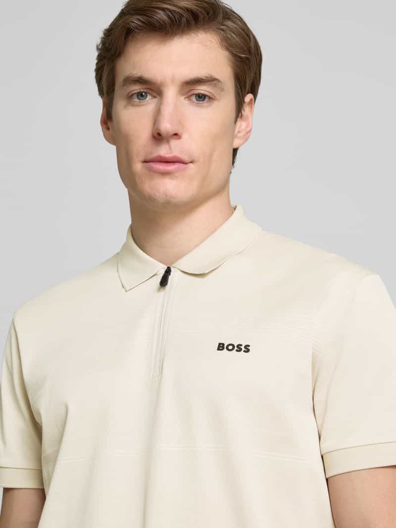 BOSS Green Poloshirt met labeldetail model 'Philix'