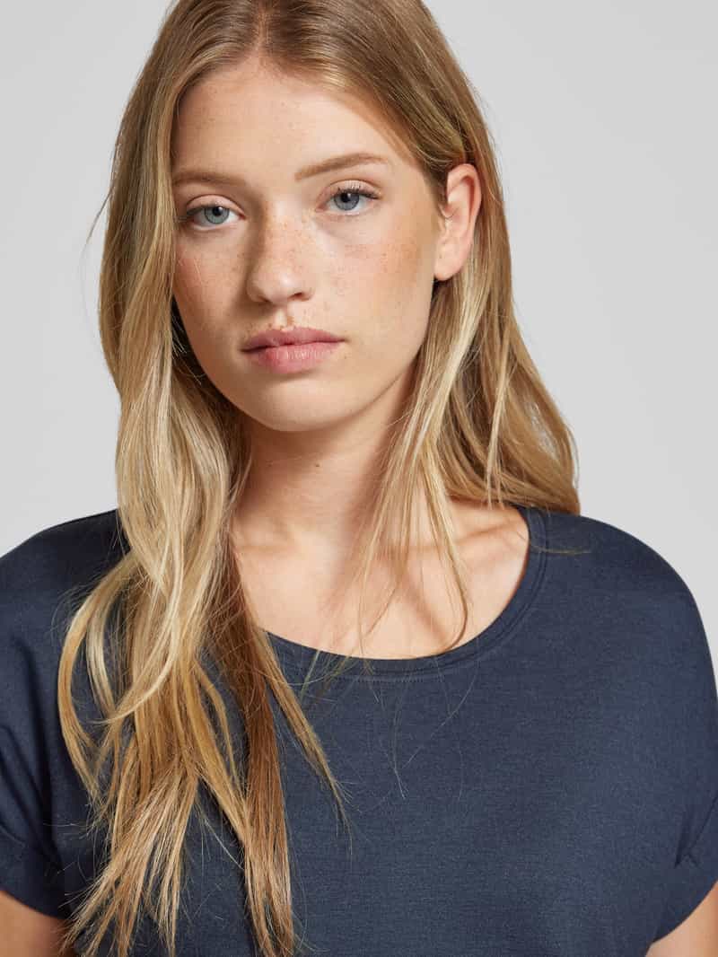 Only T-shirt met geribde ronde hals model 'MOSTER'