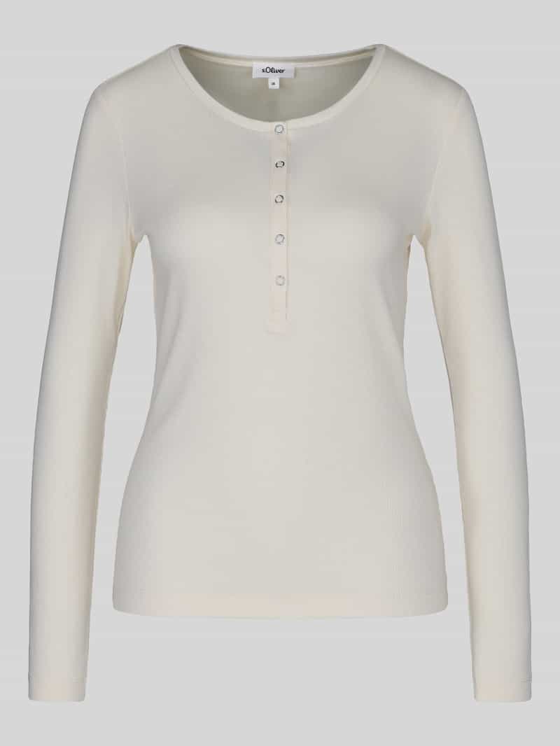 Slim fit shirt met lange mouwen van mix van katoen en lyocell