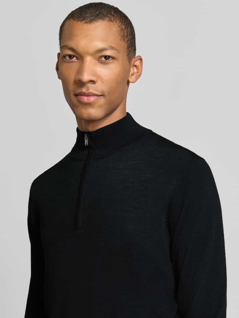 Profuomo wollen regular fit gebreide trui - zwart, foto 5