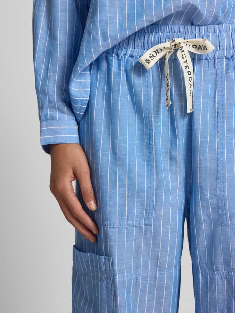 Scotch & Soda Wide leg stoffen broek met opgestikte zakken op de pijp