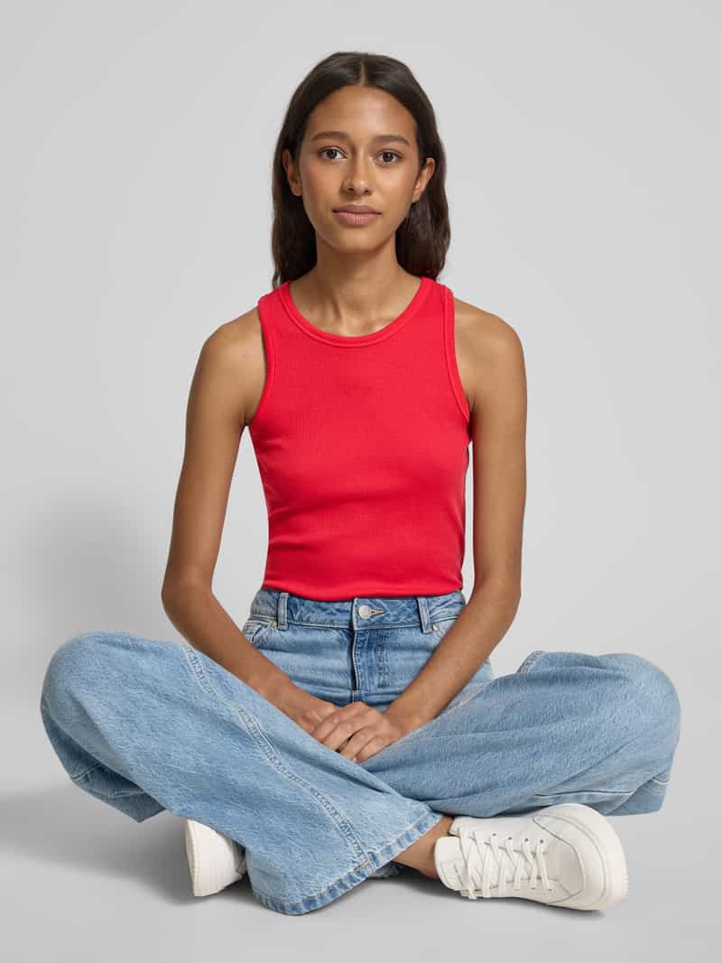 Pieces Regular fit tanktop in riblook model 'RUKA'