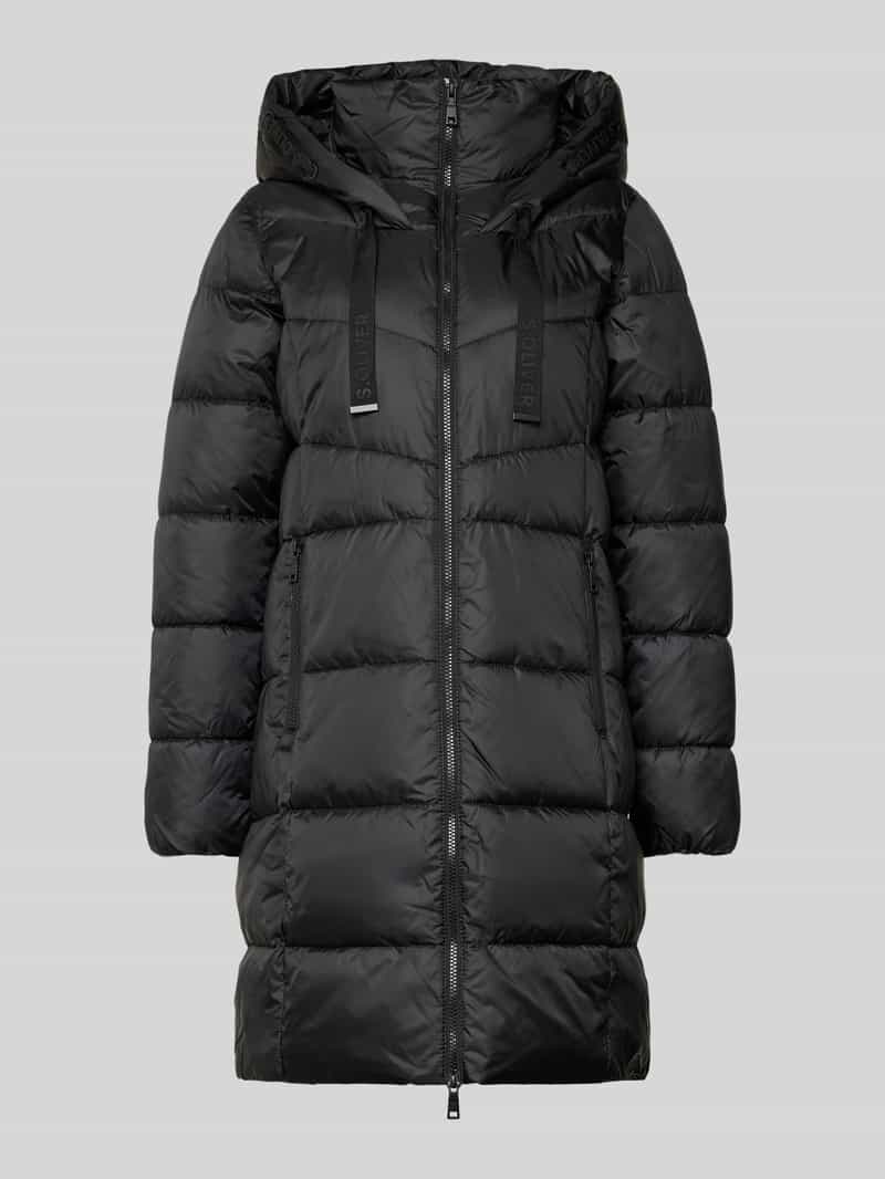 s.Oliver RED LABEL Regular fit gewatteerde lange jas met capuchon
