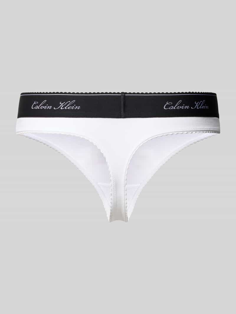 Calvin Klein Underwear String van katoenmix met modaalgehalte model 'SCRIPT Thong'