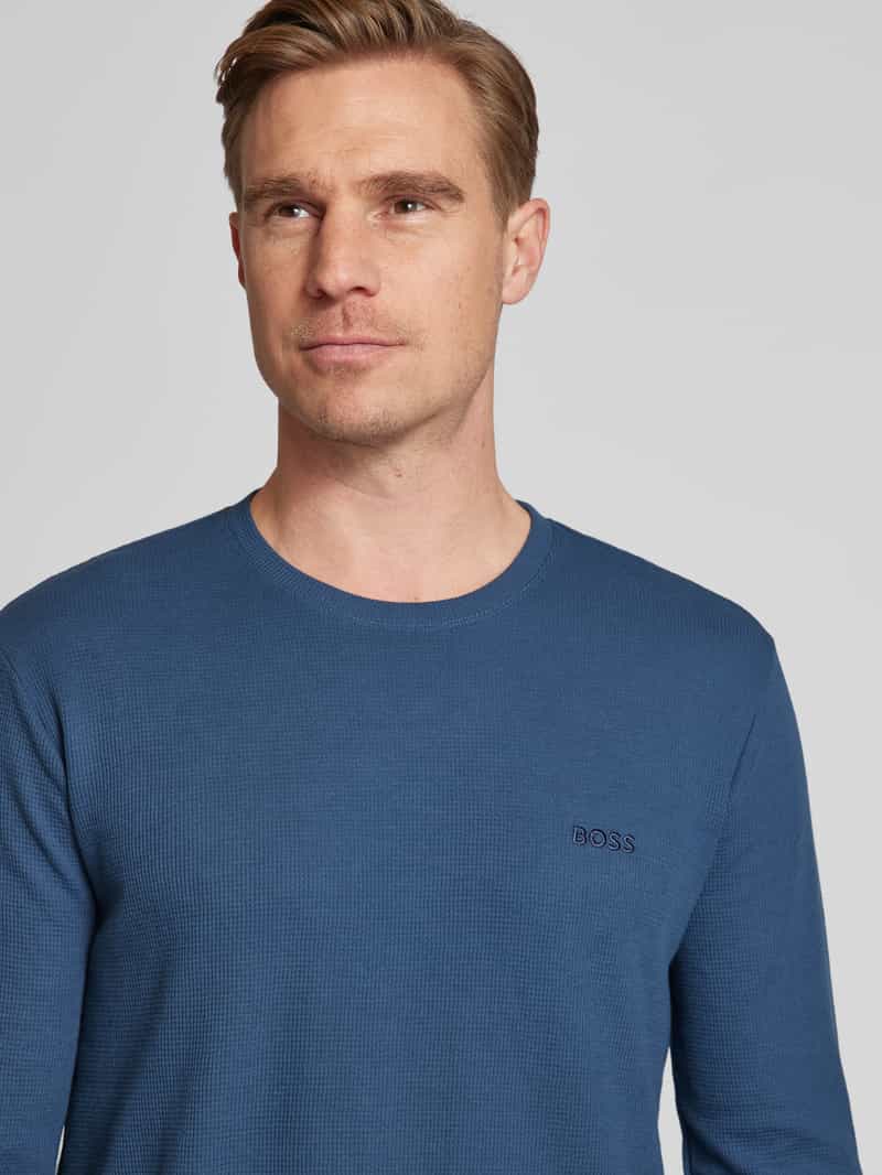 Boss Shirt met lange mouwen en labelstitching model 'WAFFLE'