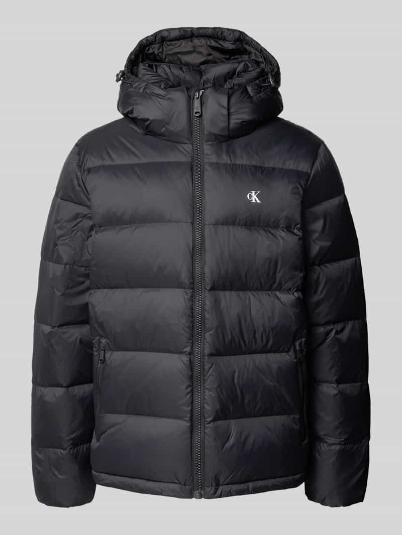 Calvin Klein Jeans Gewatteerd jack met logo en ritszakken