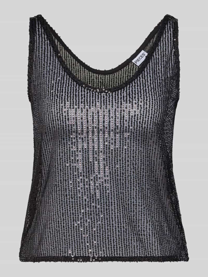 Pieces Slim fit blousetop met pailletten model 'JACK'