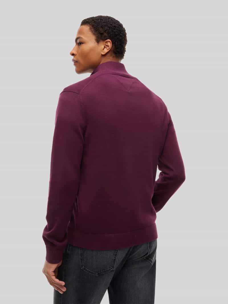Tommy Jeans katoenen regular fit gebreide trui - calypso berry, foto 3