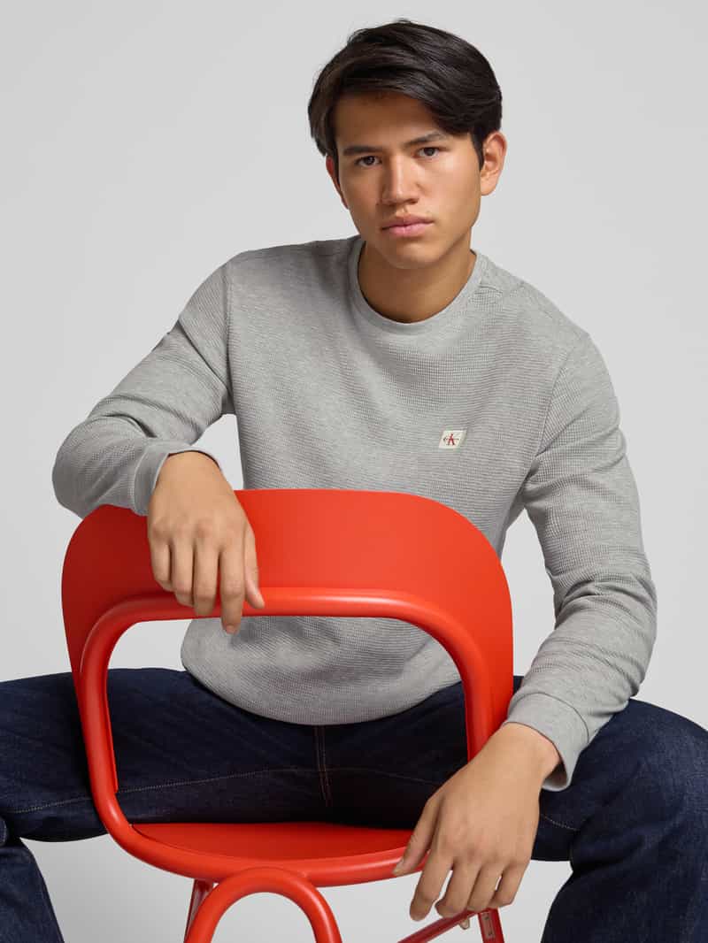 Calvin Klein Jeans Shirt met lange mouwen en labeldetail