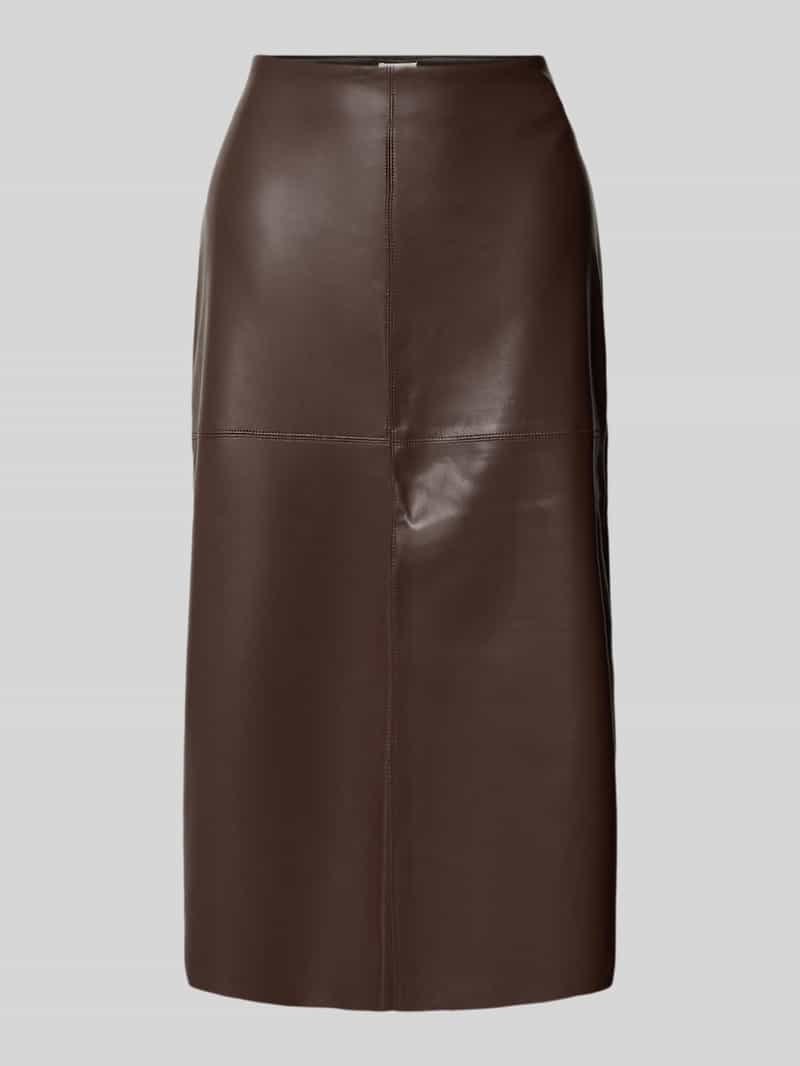 s.Oliver RED LABEL Uitlopende midirok in gladleerlook