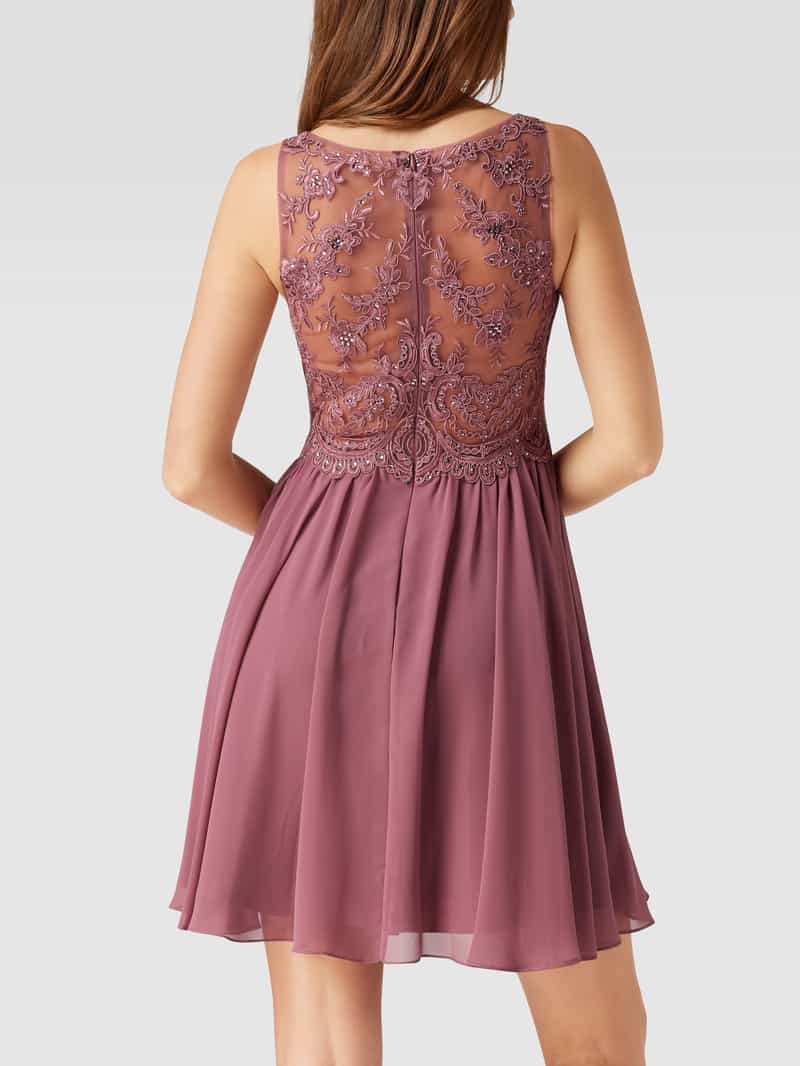 Cocktailjurk van tule met strass-steentjes Laona