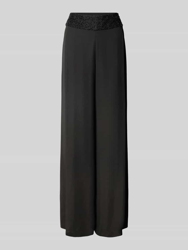 Marc Cain Wide fit broek met kralen en ritssluiting opzij