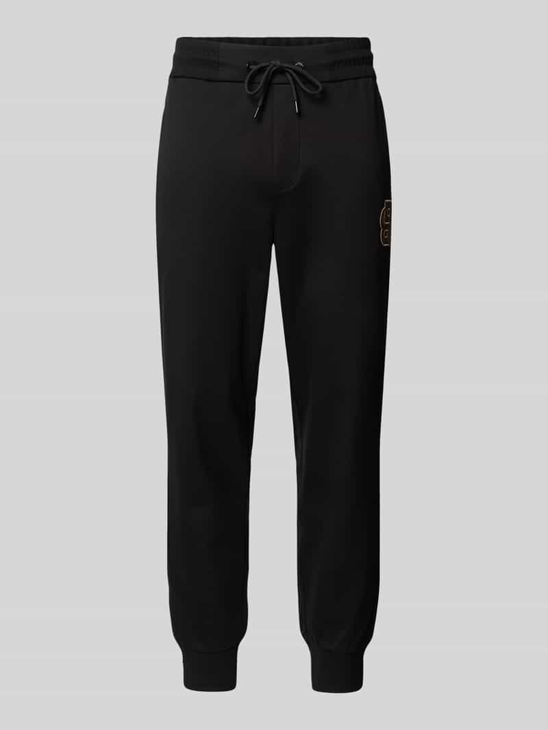 Boss Relaxed fit sweatpants met labelbadge model 'Lamont'