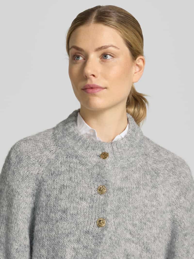 Neo Noir cardigan in relaxed fit met wol model 'Benutta' grijs, foto 4