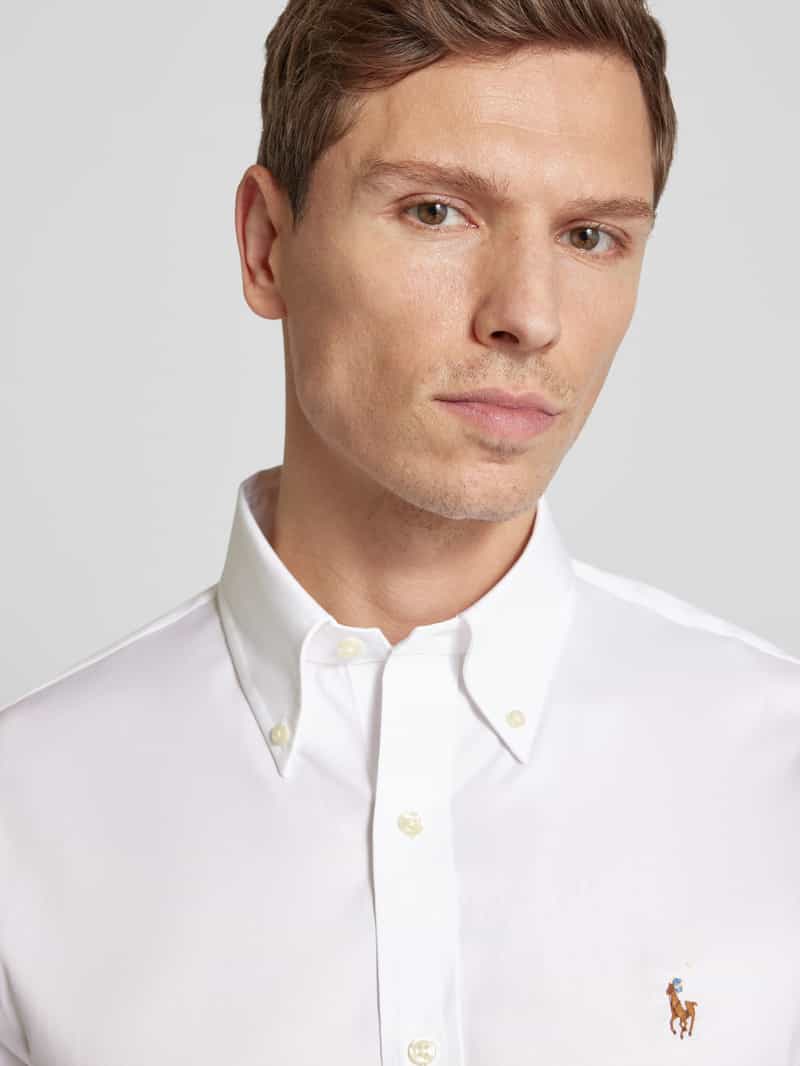 Polo Ralph Lauren Slim fit zakelijk overhemd met labelstitching