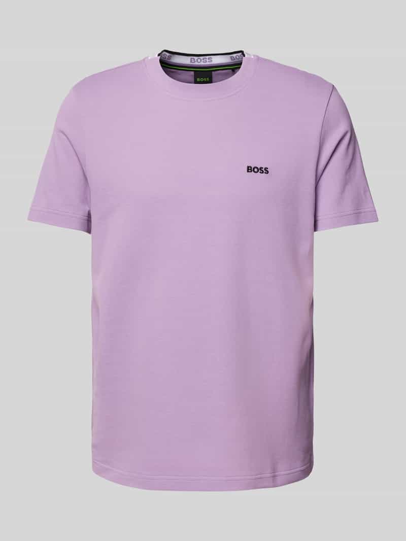 BOSS Green T-shirt met labelstitching model 'Taddy'