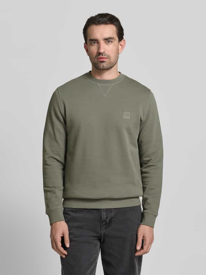 Boss Relaxed fit sweatshirt van puur katoen Modell 'WESTART' groen, foto 3