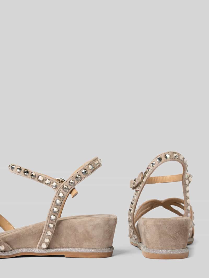 Alma en Pena Leren sandalen met siersteentjes