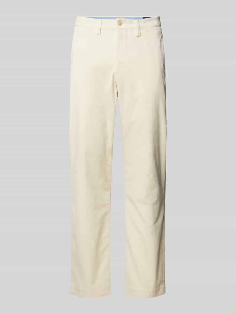 Polo Ralph Lauren Stretch straight fit corduroy broek met riemlussen, model 'BEDFORD'