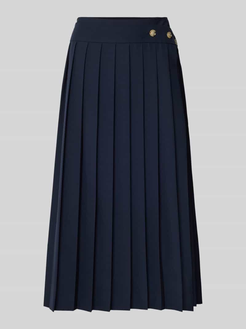 Boss Uitlopende plissérok van scheerwolmix model 'VENDRA'