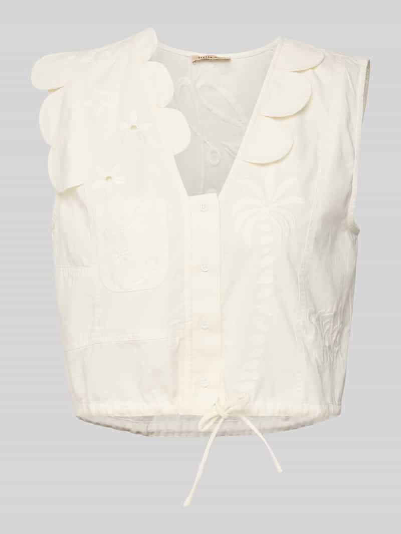Stella Nova Regular fit blousetop met V-hals model 'Elements'