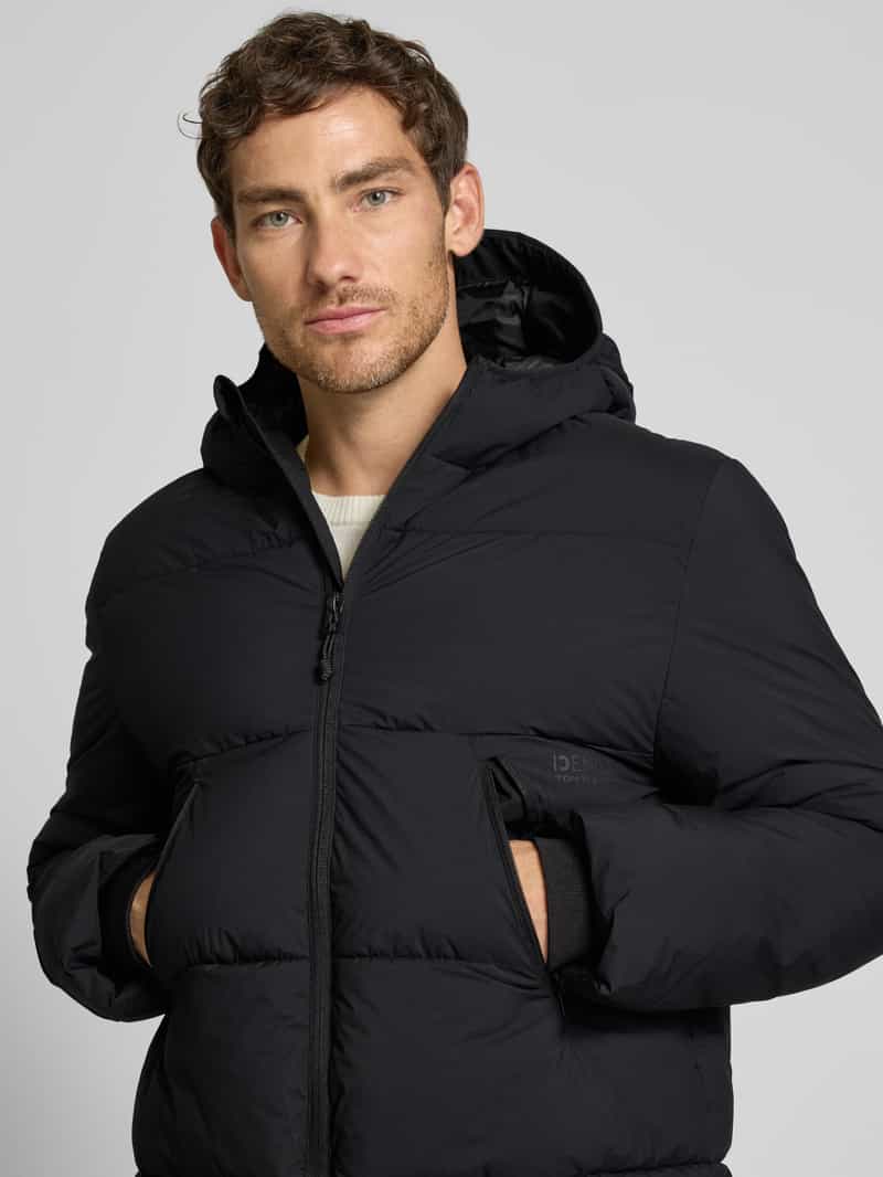 Tom Tailor Denim Regular fit gewatteerde lange jas met capuchon