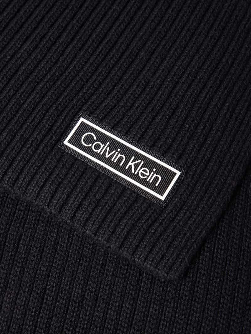 CK Calvin Klein Sjaal met kasjmier en labelpatch