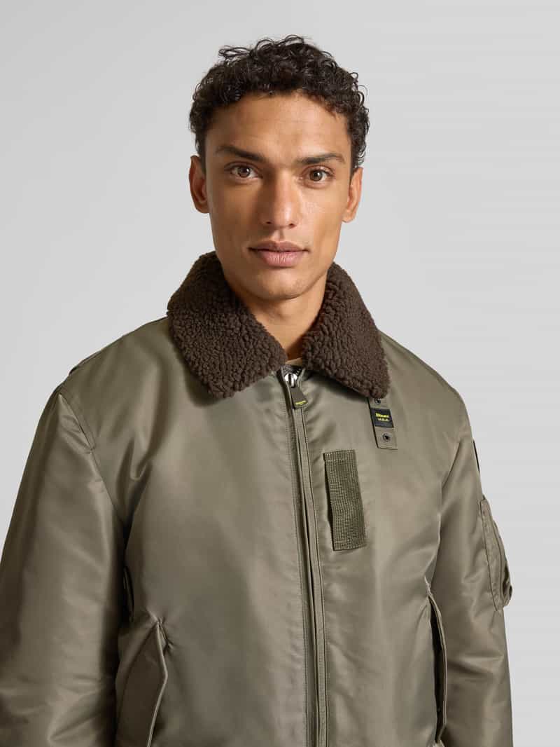 Blauer Usa Bomberjack met tweewegsritssluiting model 'MARSHALL'