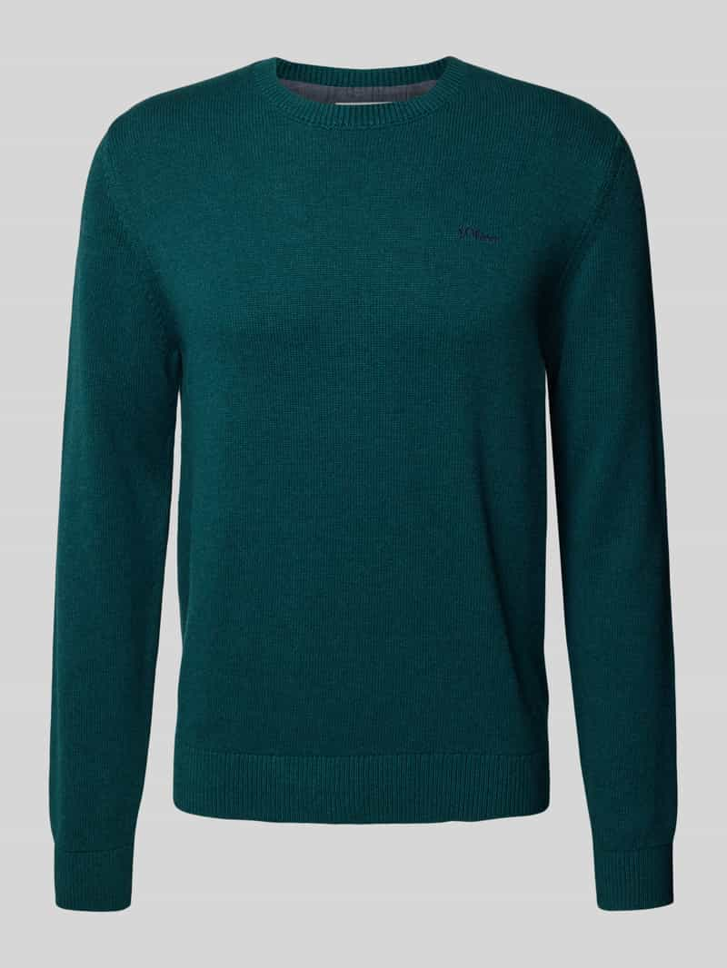 S.Oliver RED LABEL Regular fit gebreide pullover van puur katoen met labelstitching