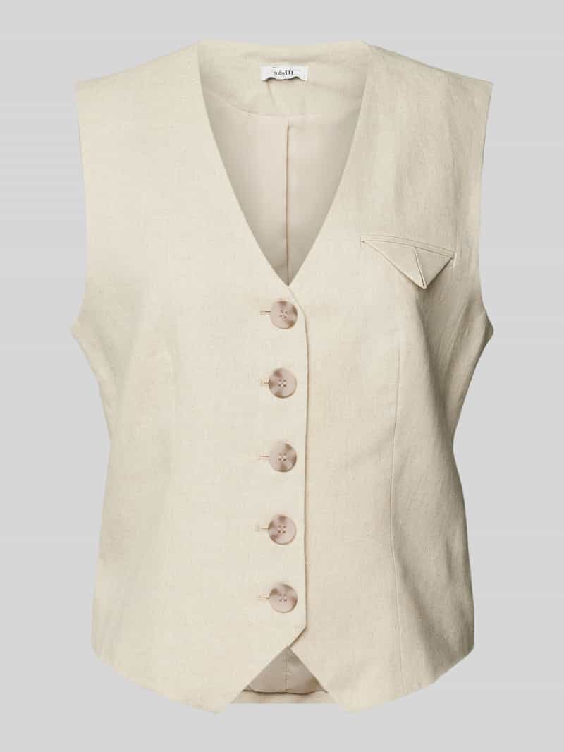 MbyM Linnen gilet met V-hals model 'Flavio'