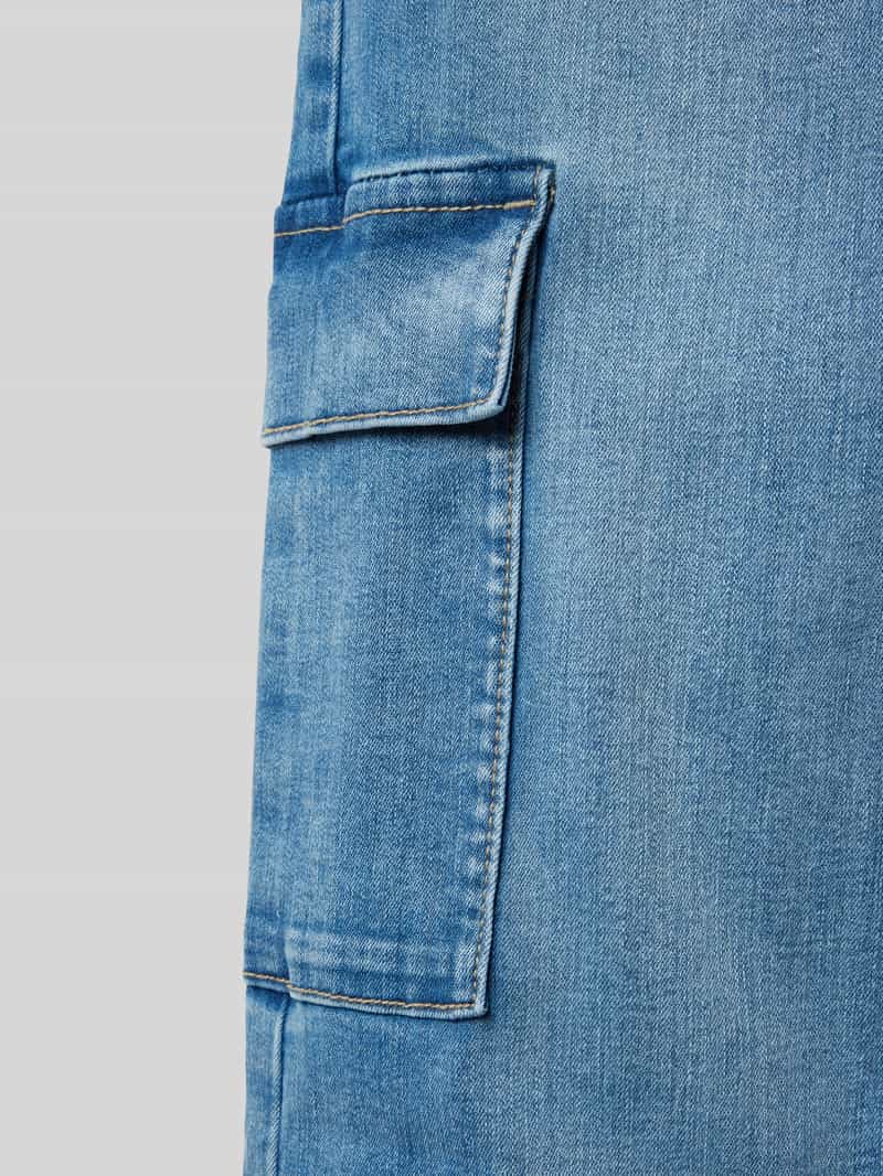 s.Oliver RED LABEL Slim fit high waist jeans in cargolook met wijde pijpen