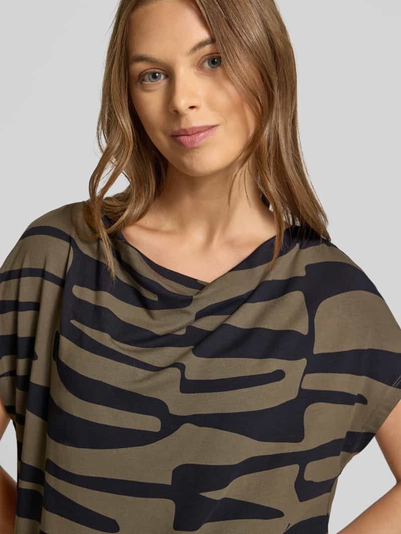 Opus T-shirt met cascadehals model 'Sapaya'